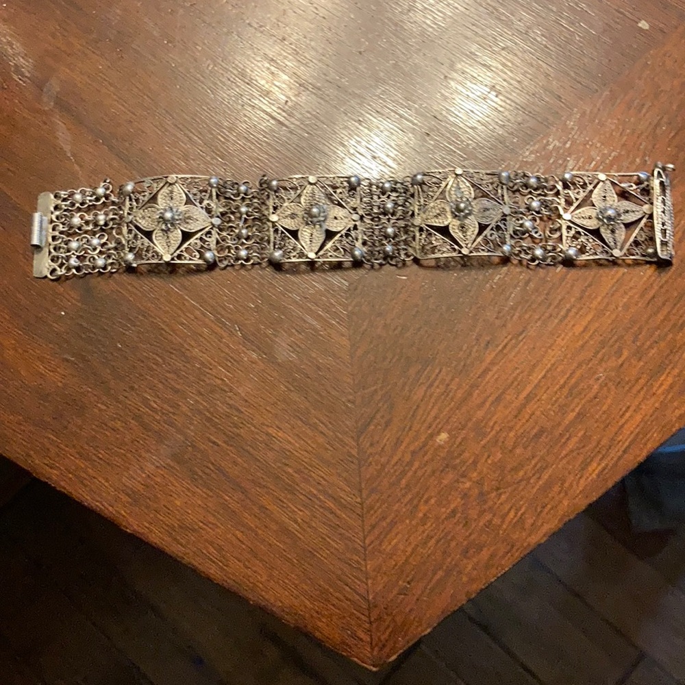 Really old antique Mexican silver bracelet.